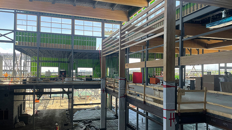 Construction on the new North Calgary Highschool through the School Construction Accelerator Program