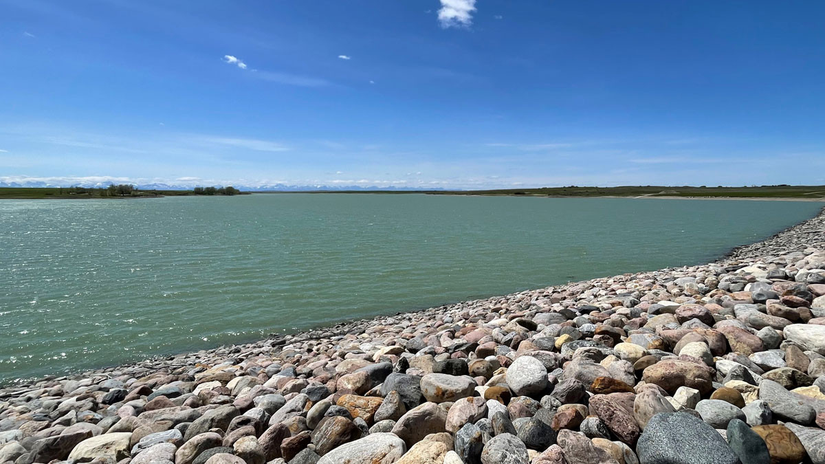St. Mary Reservoir, near the face of the dam