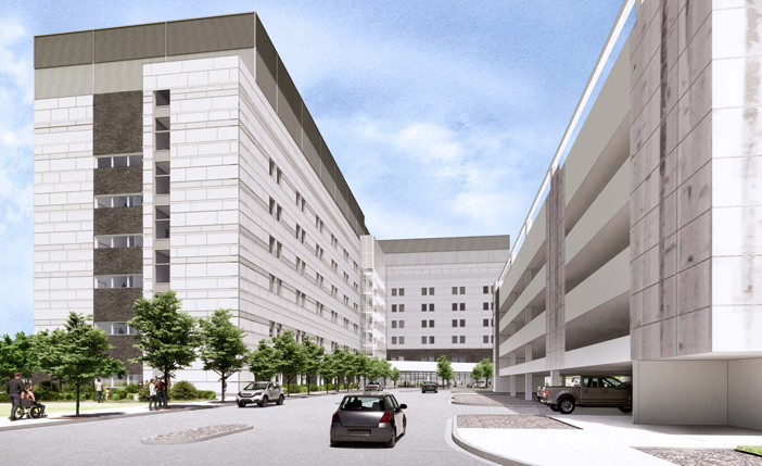 View of New Patient Tower Entry from 39th Street