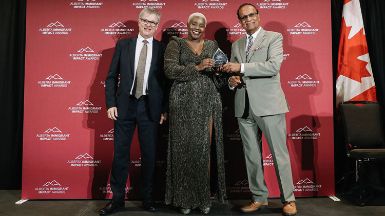 Recipient of the 2025 Alberta Immigrant Impact Awards ceremony