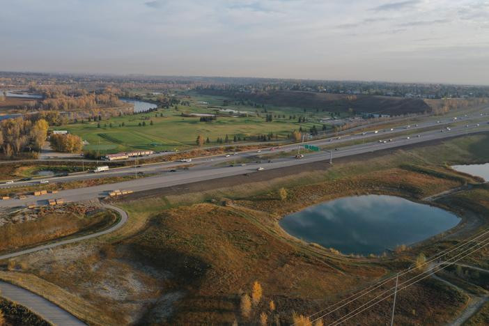 Looking north at Stoney Trail.