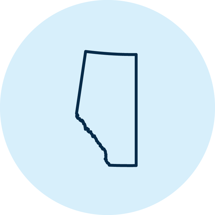 Outline of the province of Alberta.