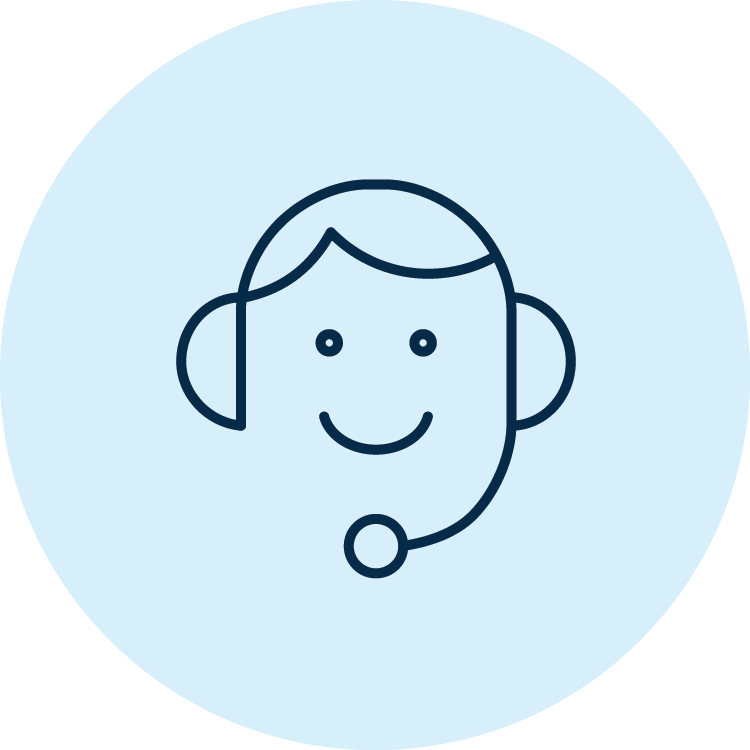 Illustration of someone with head set at a call centre.