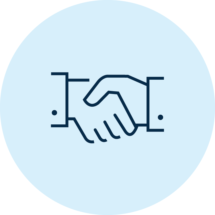 Icon of two hands shaking