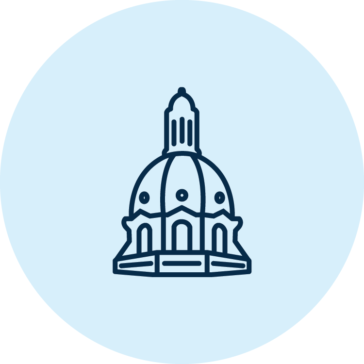 Top of a government legislature building.