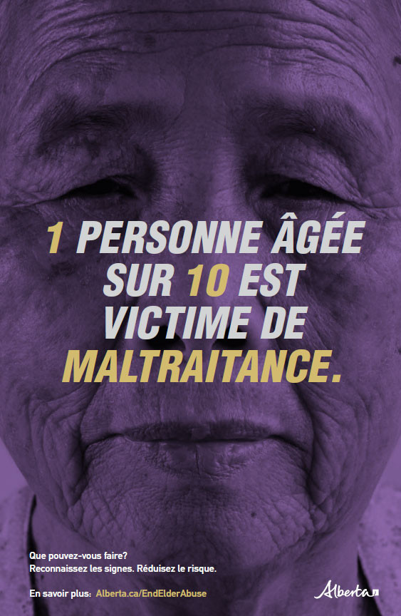 Affiche parlons de maltraitance des personnes âgées