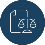 Icon of a document and a scale.