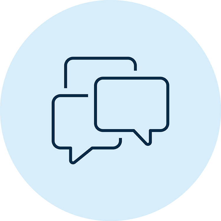 Icon of three text bubbles