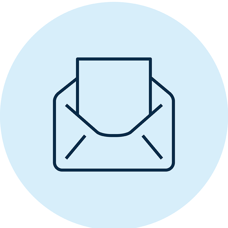 Icon of a letter in an envelope