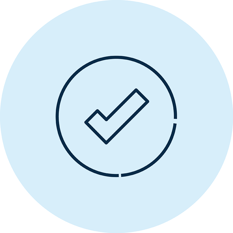 Icon of a check mark inside a circle