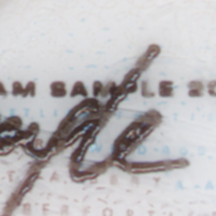 Driver's licence laser engraving text