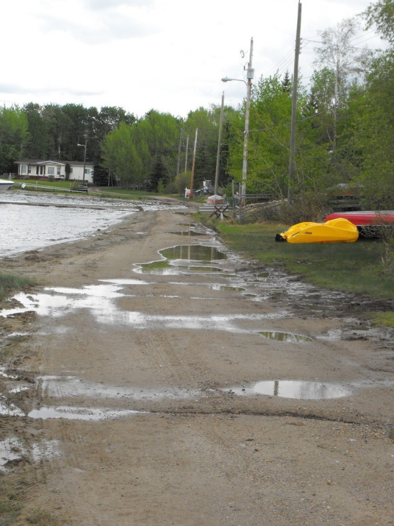 Looking east along Beach Street East during high water levels in 2012