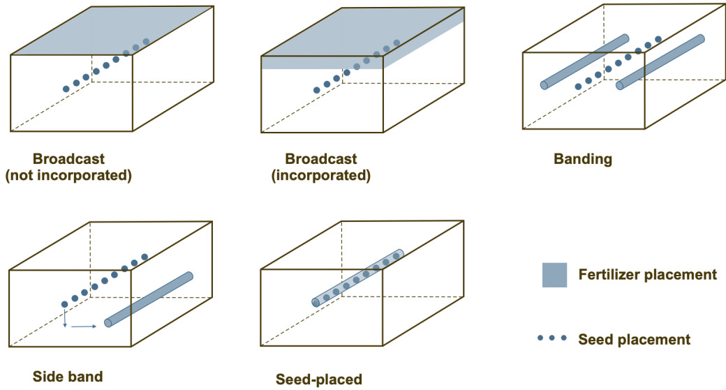Fertilizer application placement methods