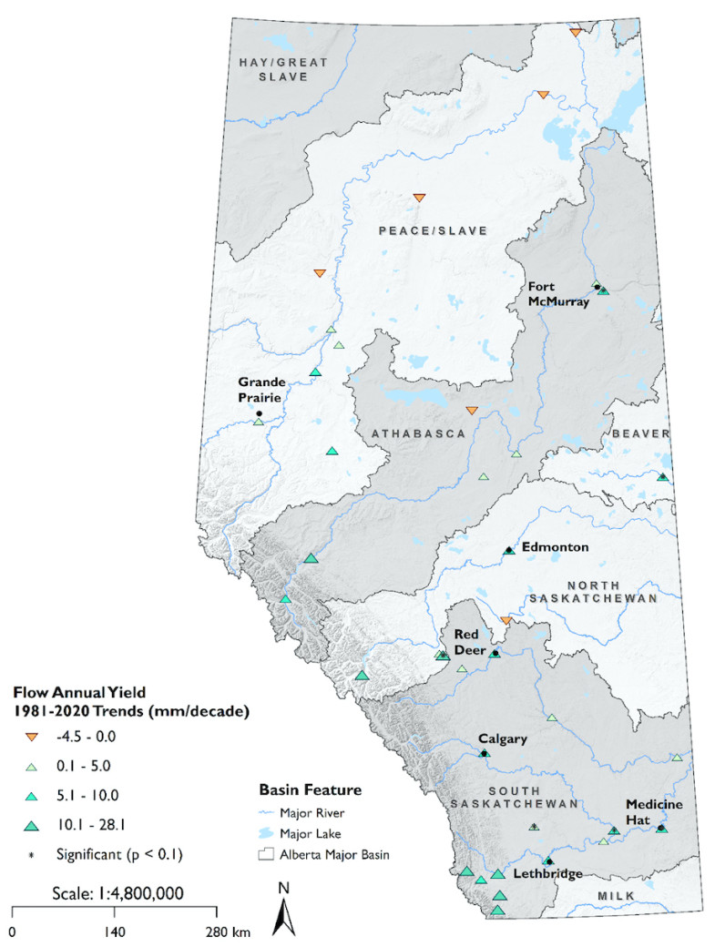 Figure 6. Trends in annual water yield over 1981-2020