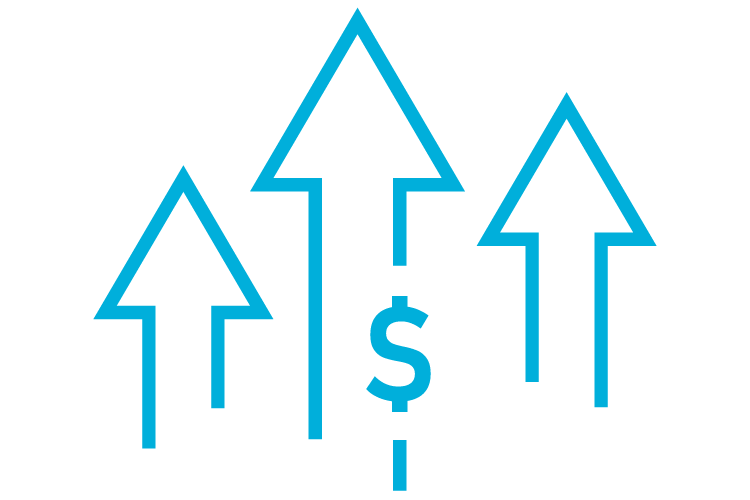 Hydrogen de-risk investment icon