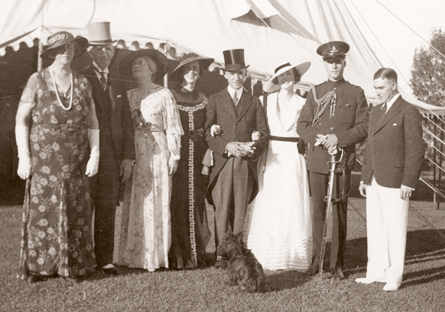An archive photo of a group photo with Lieutenant Governor John Bowen.