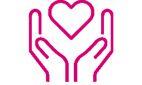 Icon of two hands holding a heart