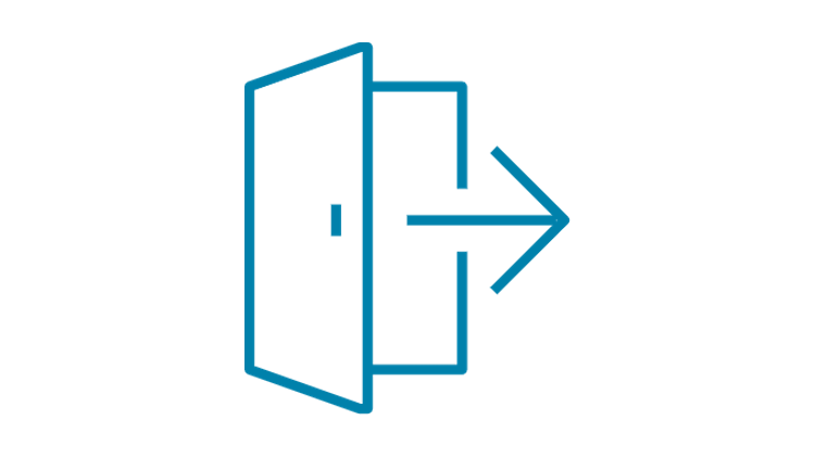 Door with arrow pointing right icon