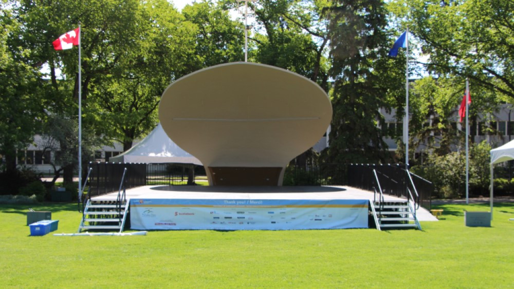 Photo of the legislature grounds bandshell