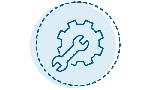 Icon of a gear and a wrench