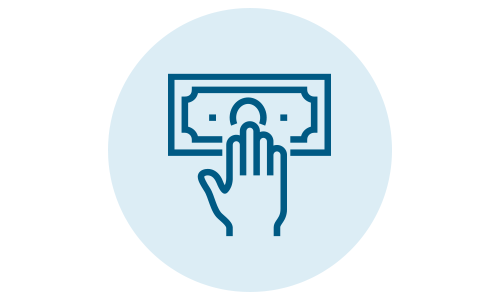 Icon of a hand with money