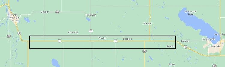 image of map of Highway 11 project B