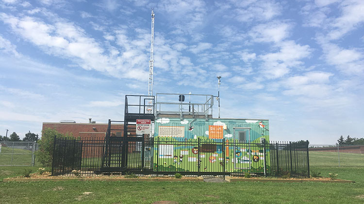 Photo of the air quality monitoring station in St Albert, Alberta
