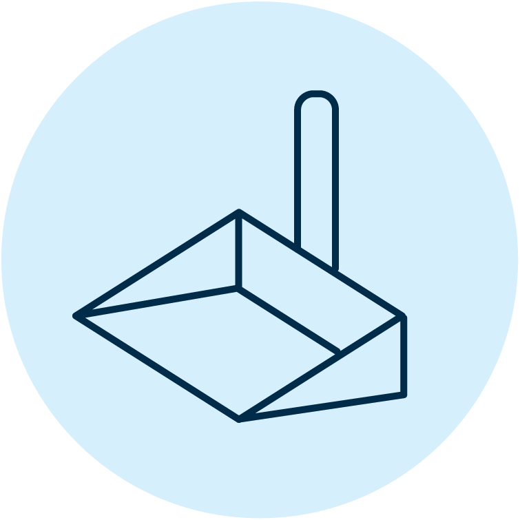 Icon depicting a dustpan