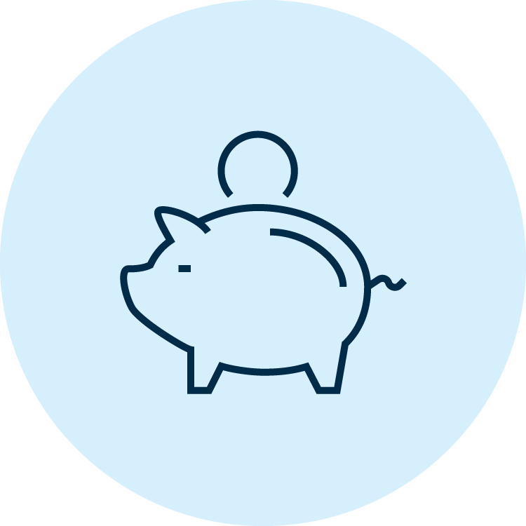 A piggybank with a coin