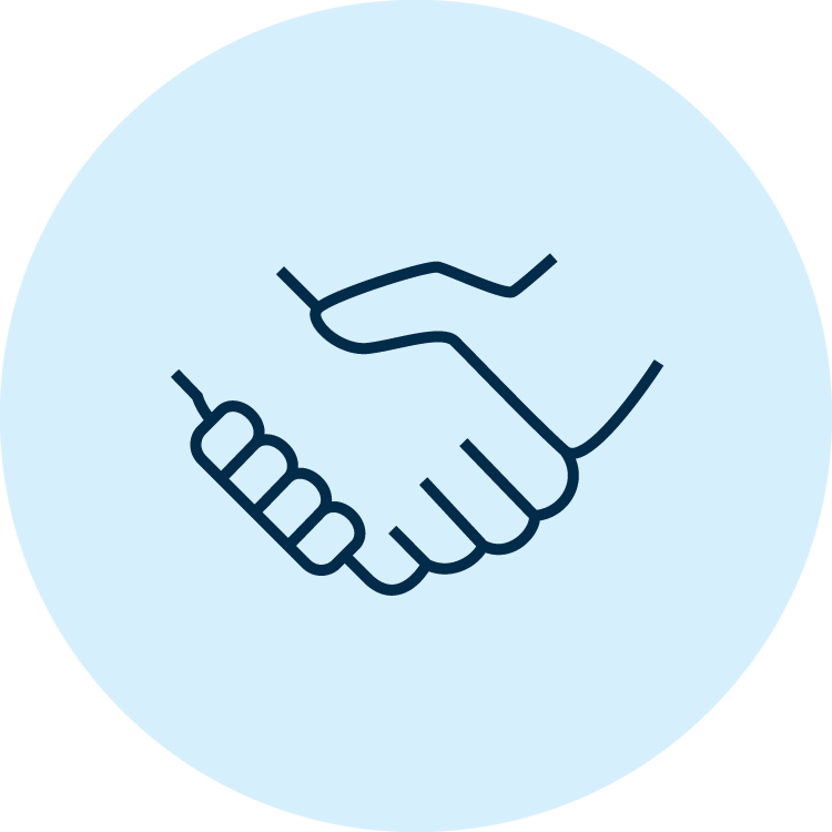 Two hands shaking with each other in cooperation