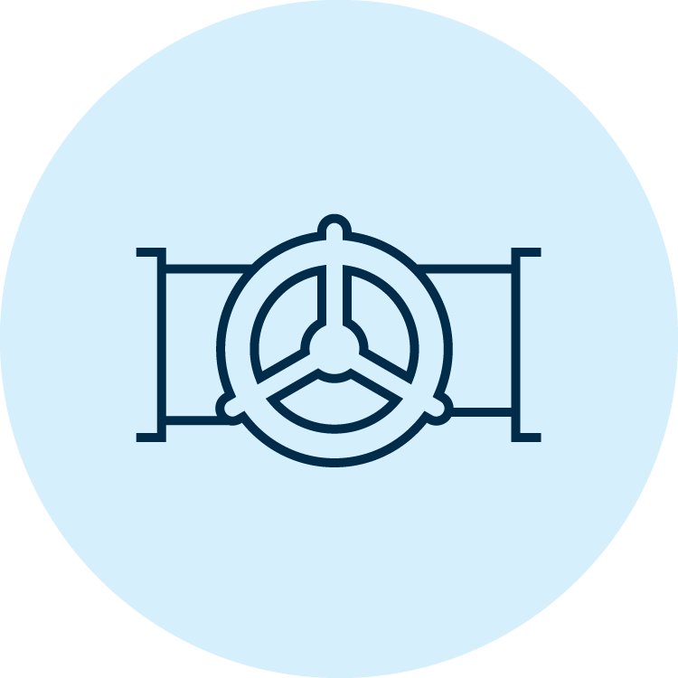 Circle valve on a pipe