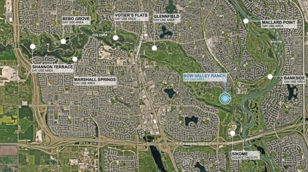 Map - Bow Valley Ranch day use infrastructure development plan engagement