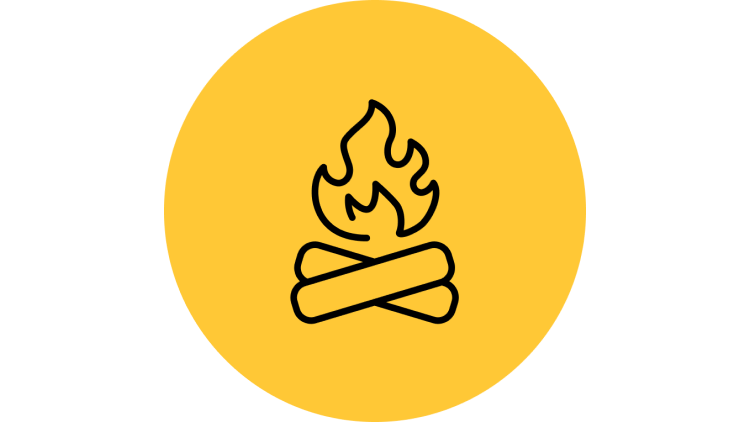 Wildfire icon - yellow - advisory