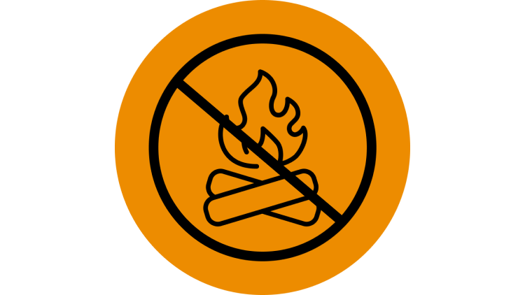 Wildfire icon - orange - fire restrictions