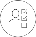Icon of a person with a checklist beside them.