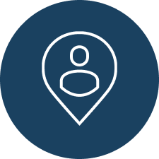 Drawn icon of a person in a updside down drop of water.