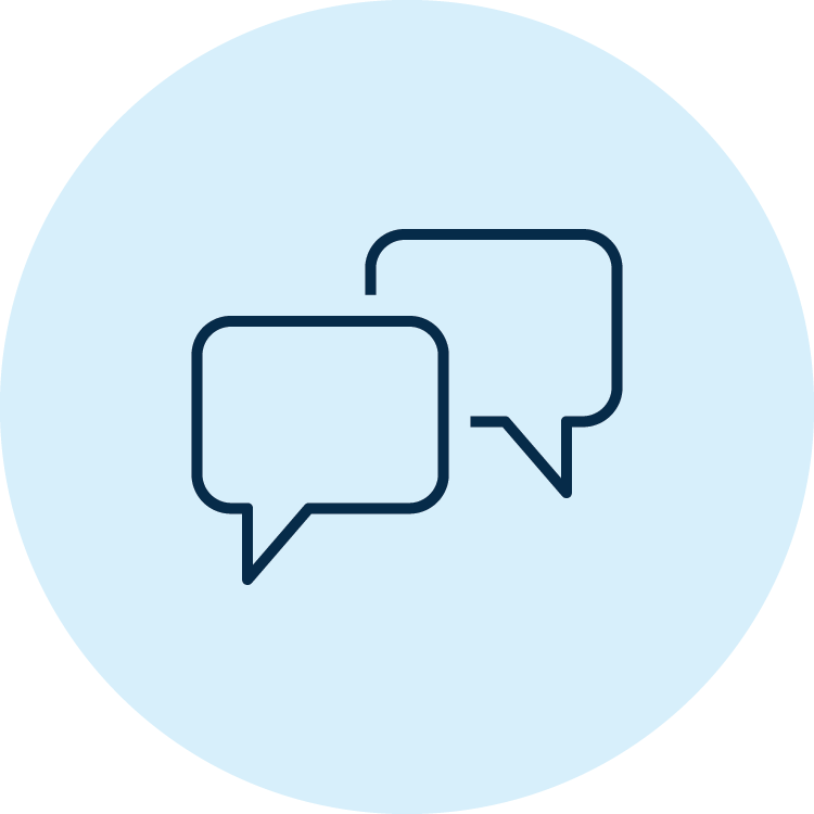 AMR Framework icon of blank talk clouds