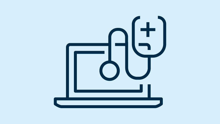 image icon of computer and stethoscope