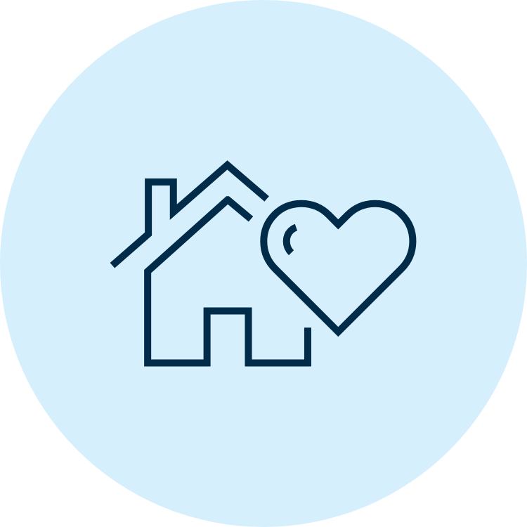 Icon of a house and a heart symbol