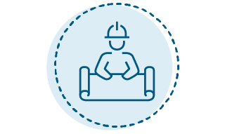 Image of construction worker looking over plans