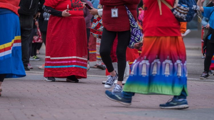 Photo of indigenous ribbon skirts