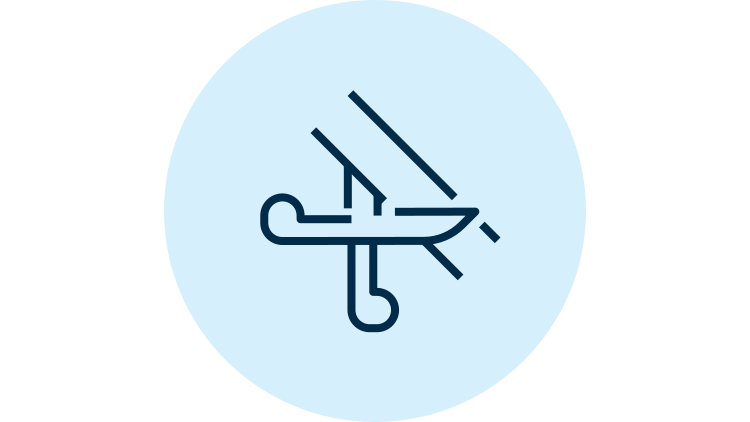 Icon of a pair of scissors cutting tape