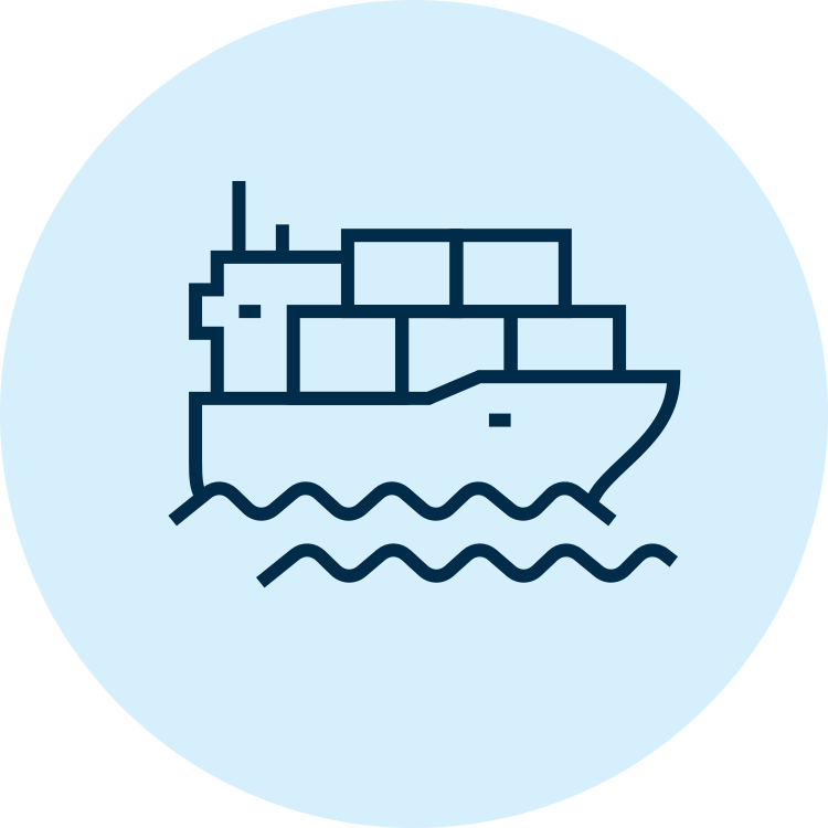 Icon of a ship transporting containers