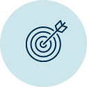 Icon of a target and an arrow right in the centre.