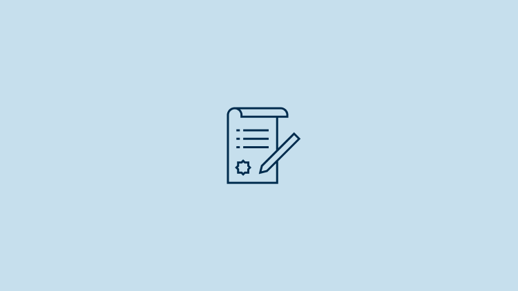 Icon of a contract with a pencil on the side.