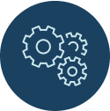 Icon outline of three gears