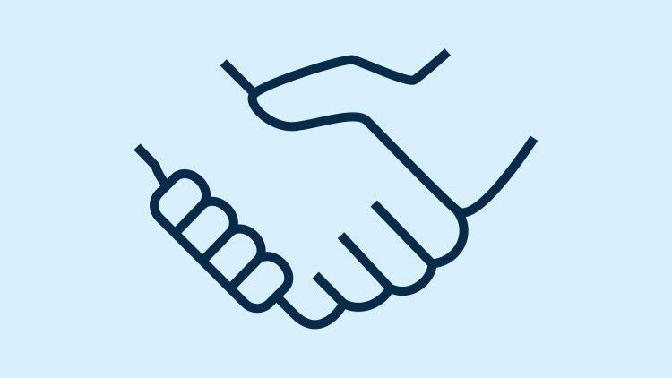 Icon of two hands clasped together