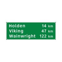 green town distance road sign - rectangle shape