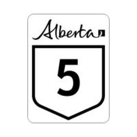 white highway number 5 road sign - rectangle shape