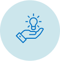Icon of a hand holding a lamp, representing the concept of idea